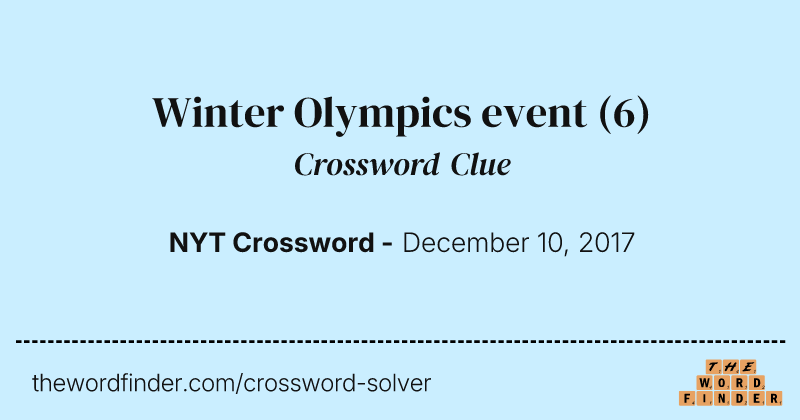 Winter Olympics event crossword clue image