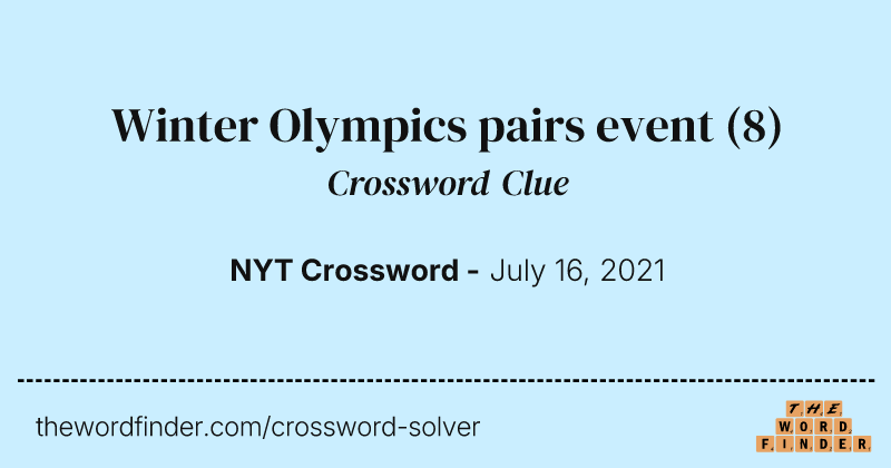 Winter Olympics pairs event crossword clue image