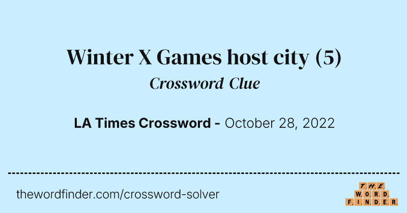 Winter X Games host city crossword clue image