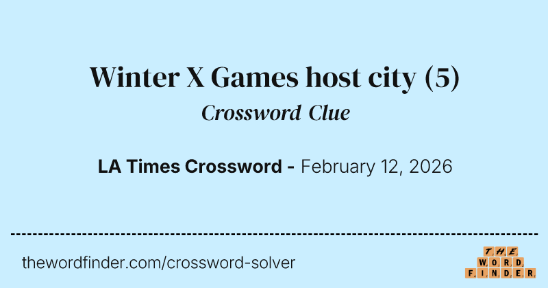 Winter X Games host city crossword clue image