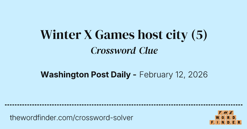 Winter X Games host city crossword clue image