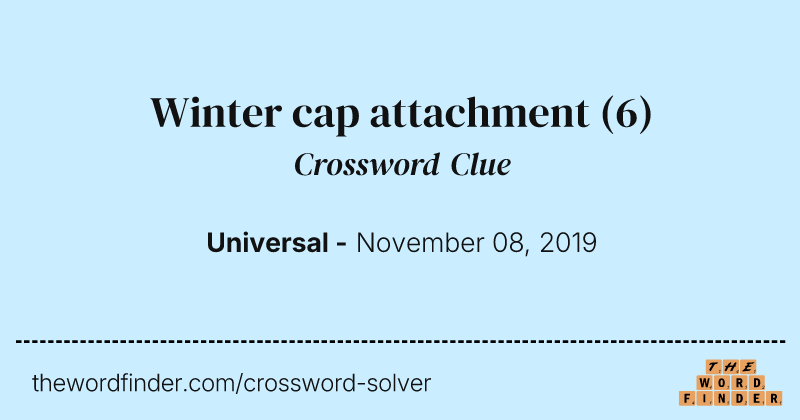 Winter cap attachment crossword clue image