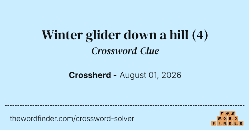 Winter glider down a hill crossword clue image