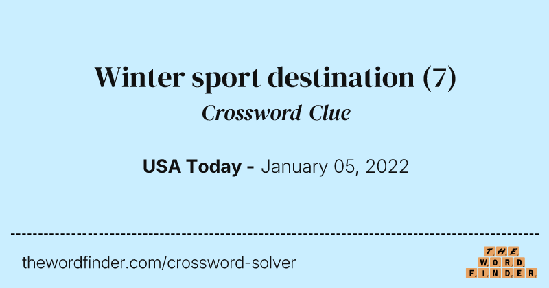 Winter sport destination crossword clue image