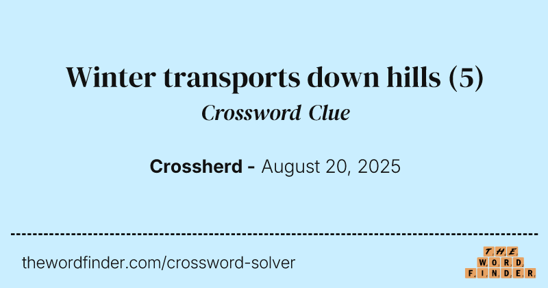 Winter transports down hills crossword clue image