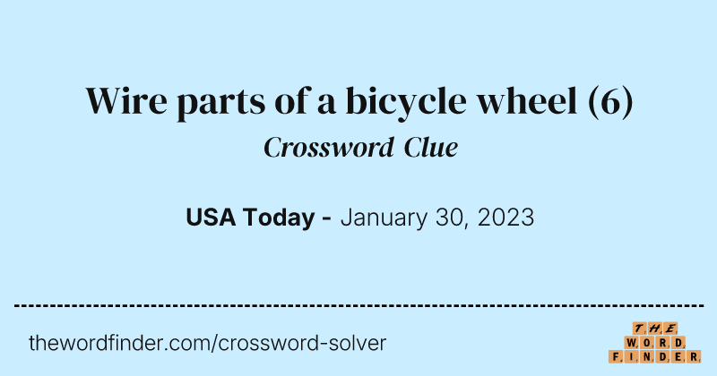 Wire parts of a bicycle wheel crossword clue image
