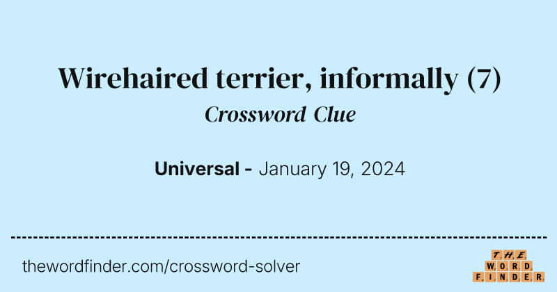 Wirehaired terrier, informally crossword clue image