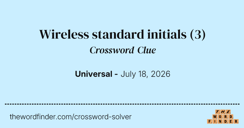 Wireless standard initials crossword clue image