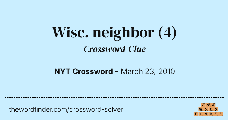 Wisc. neighbor crossword clue image