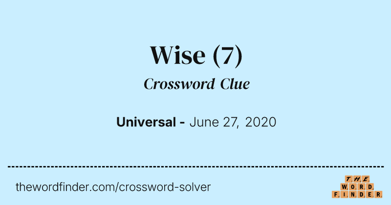 Wise crossword clue image