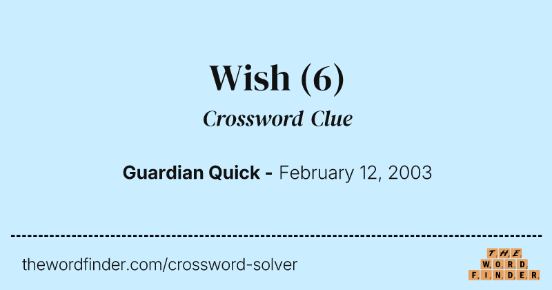 Wish crossword clue image