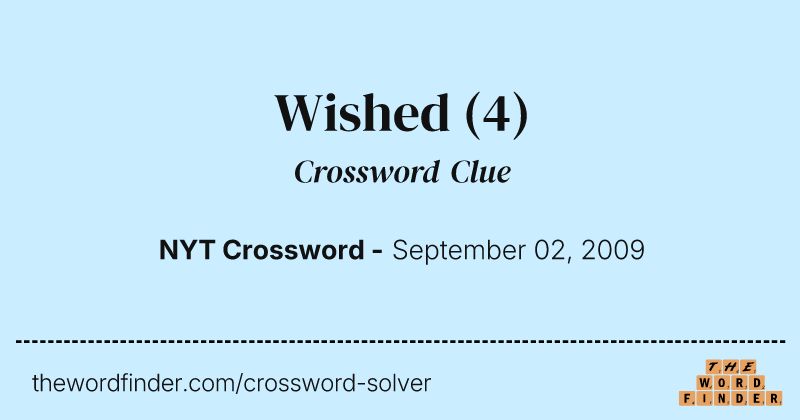 Wished crossword clue image