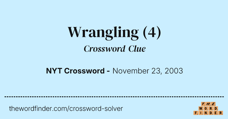 Wrangling crossword clue image