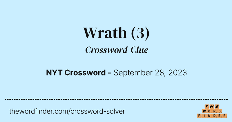 Wrath crossword clue image