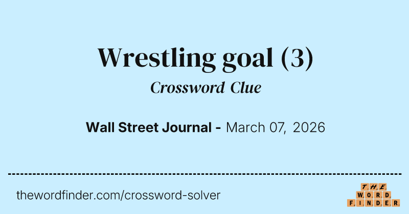 Wrestling goal crossword clue image