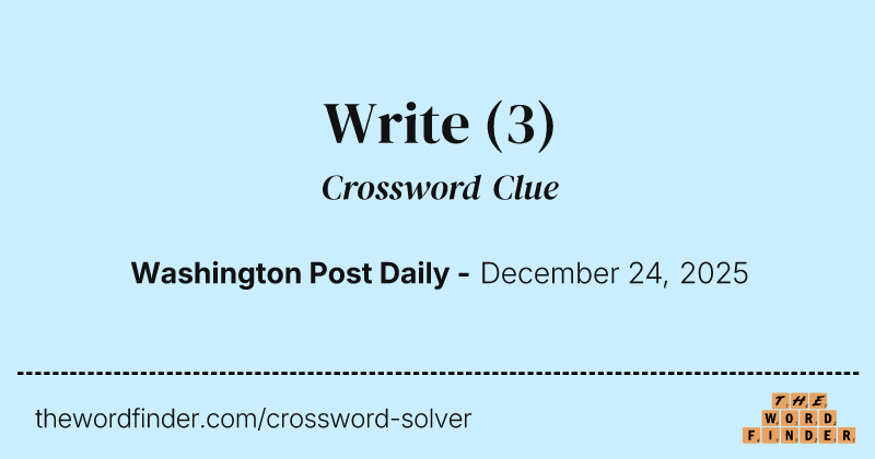Write crossword clue image