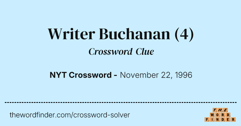 Writer Buchanan crossword clue image