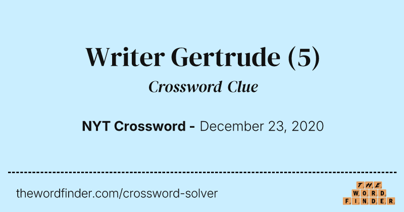 Writer Gertrude crossword clue image