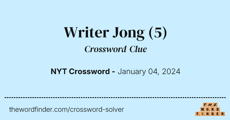 Writer Jong crossword clue image