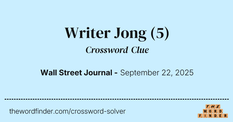 Writer Jong crossword clue image