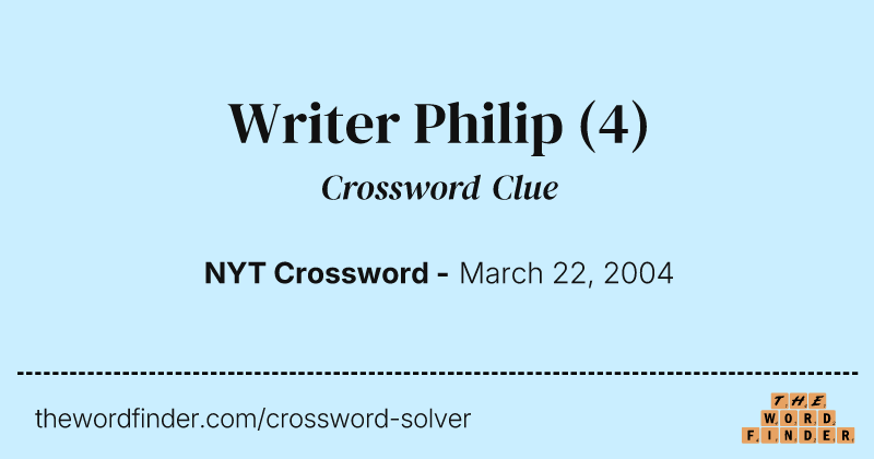 Writer Philip crossword clue image