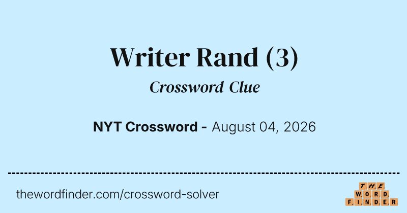 Writer Rand crossword clue image