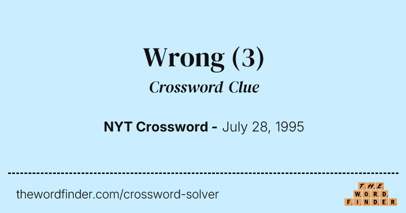 Wrong crossword clue image