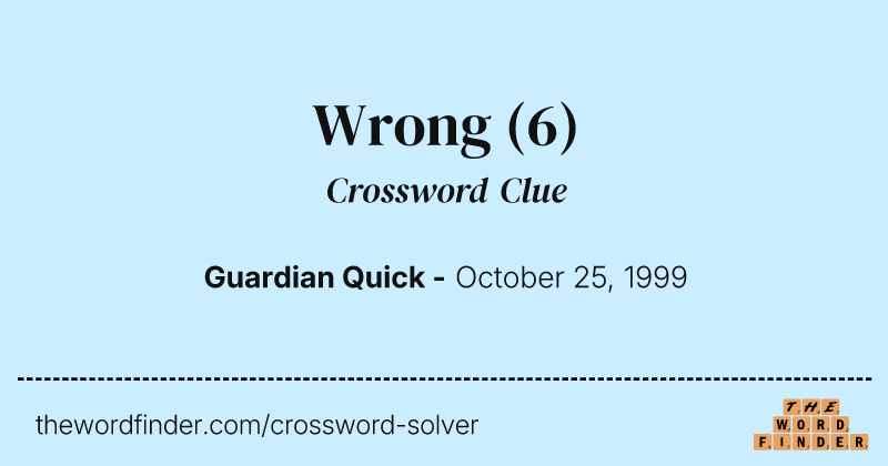 Wrong crossword clue image