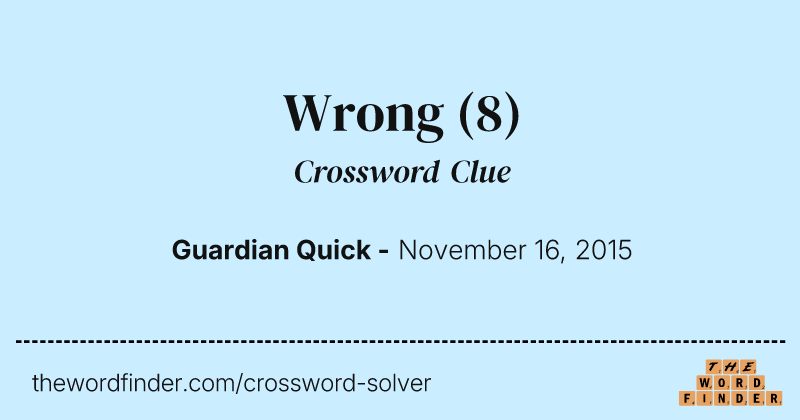 Wrong crossword clue image