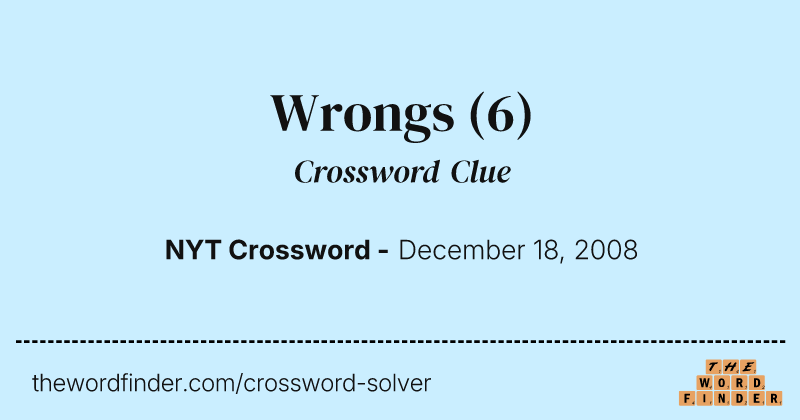 Wrongs crossword clue image