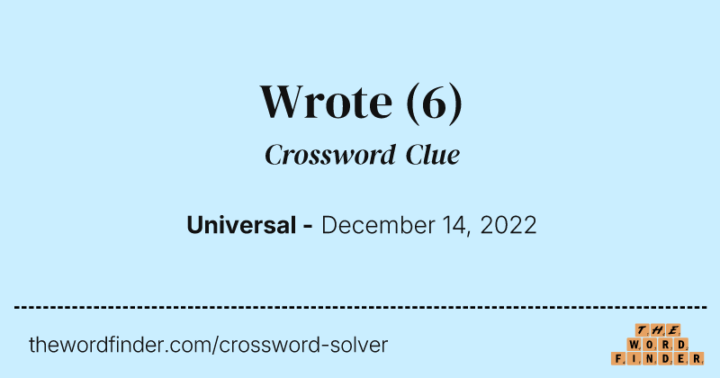 Wrote crossword clue image