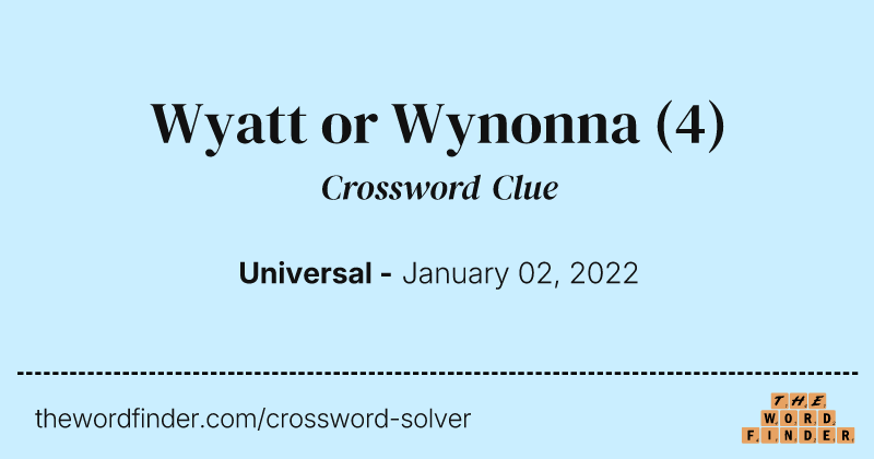Wyatt or Wynonna crossword clue image