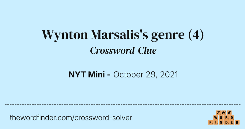 Wynton Marsalis's genre crossword clue image
