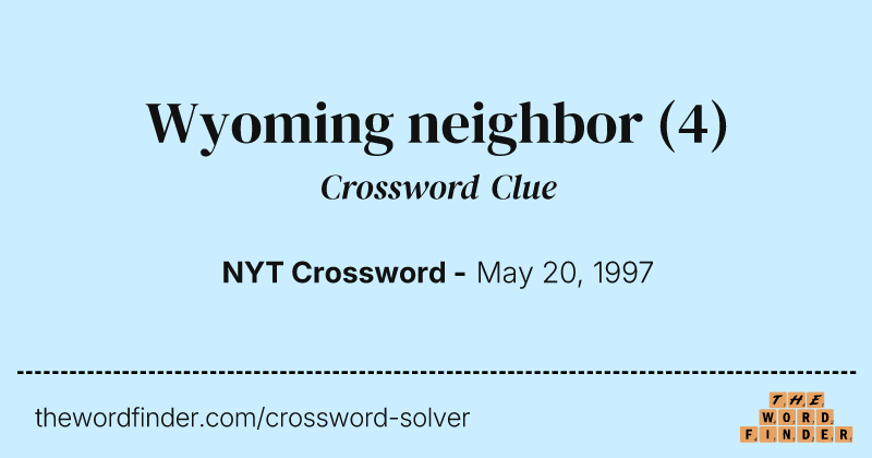 Wyoming neighbor crossword clue image
