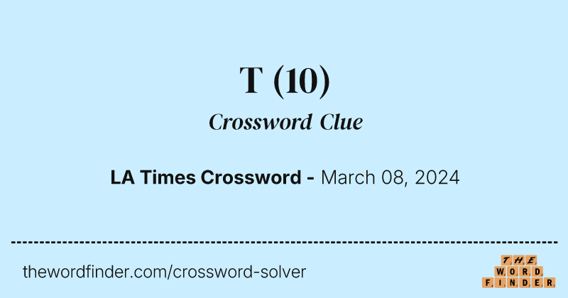 T crossword clue image