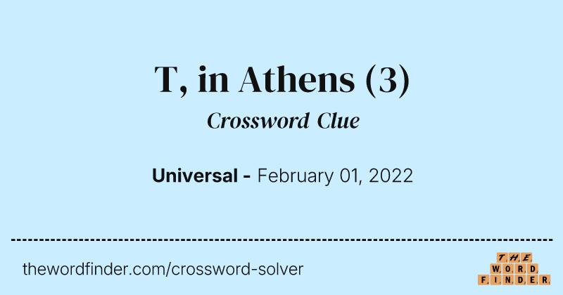 T, in Athens crossword clue image