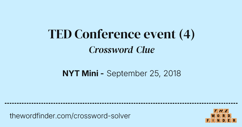TED Conference event crossword clue image