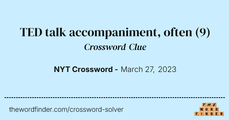TED talk accompaniment, often crossword clue image