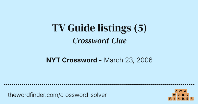 TV Guide listings crossword clue image