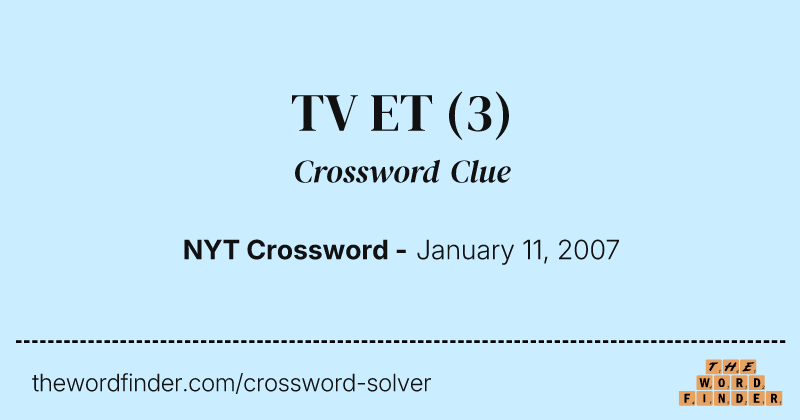 TV ET crossword clue image