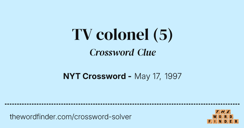 TV colonel crossword clue image