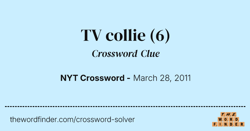 TV collie crossword clue image