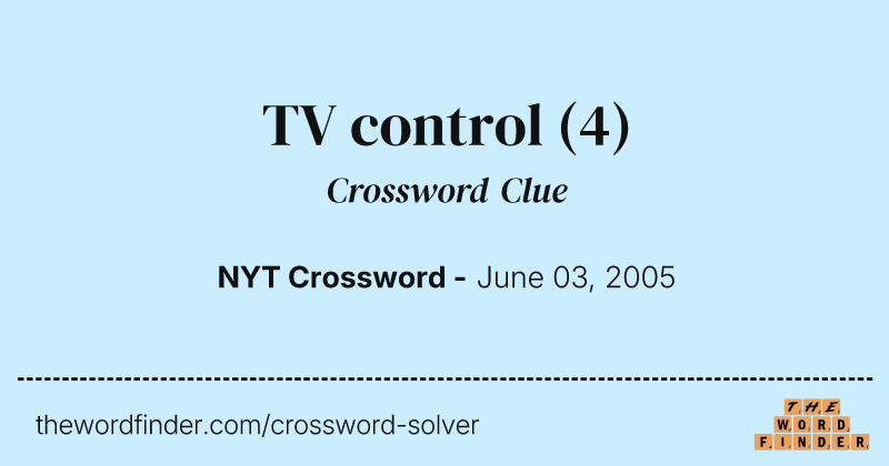 TV control crossword clue image