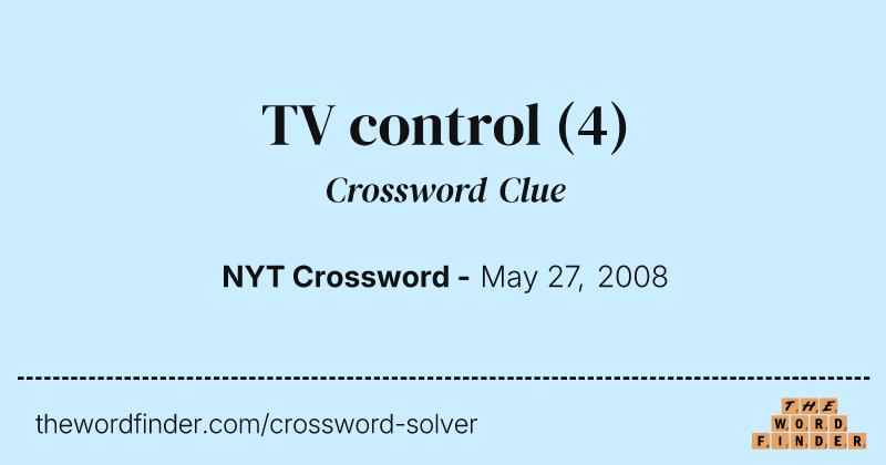 TV control crossword clue image
