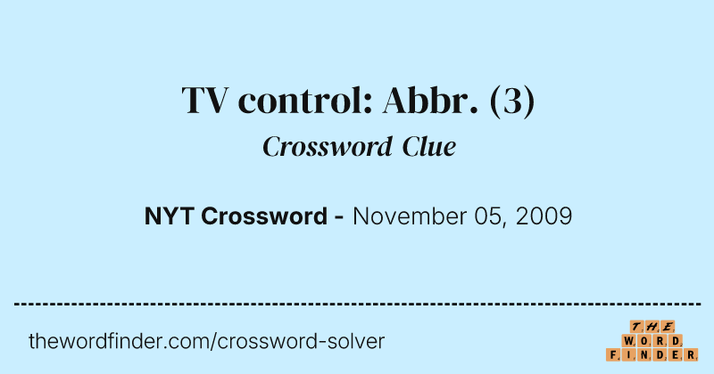 TV control: Abbr. crossword clue image