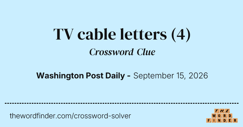 TV cable letters crossword clue image