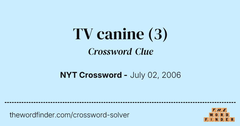 TV canine crossword clue image