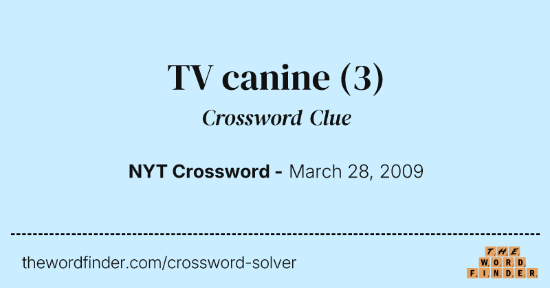 TV canine crossword clue image