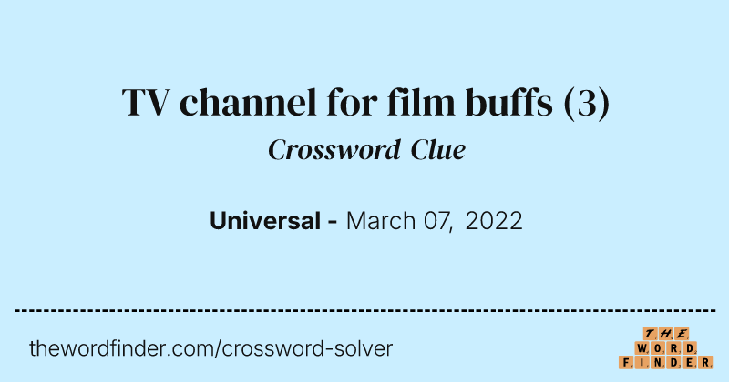 TV channel for film buffs crossword clue image