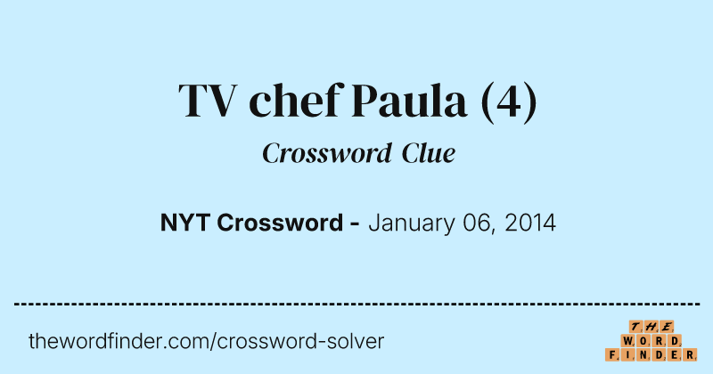 TV chef Paula crossword clue image